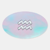 アクエリウス〔占星術の〕十二宮図シンボルオンパールナクレの母 楕円形シール (正面)