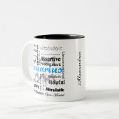 アクエリウス〔占星術の〕十二宮図占星術特性コラージュ ツートーンマグカップ (正面左)