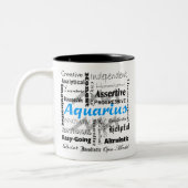 アクエリウス〔占星術の〕十二宮図占星術特性コラージュ ツートーンマグカップ (左)