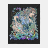 アクエリウス〔占星術の〕十二宮図 フリースブランケット (正面)