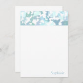 アクエレガントアグレーと白の抽象芸術幾何学 ノートカード (正面/裏面)