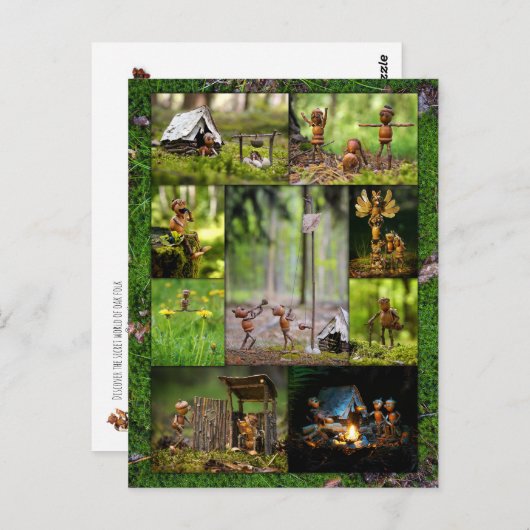 アクオ最高のン小妖精や小人キャンプの写真モザイク後交差 ポストカード (正面/裏面)