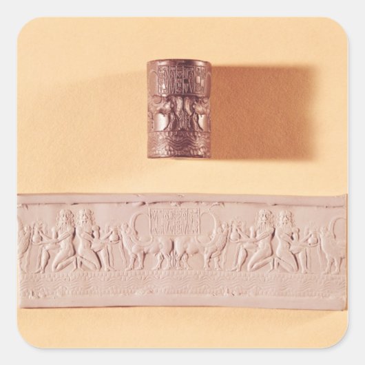 アクカディアンのシリンダーのシールと印象 スクエアシール (正面)