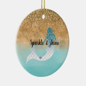 アクガーリーアウォーターカラー金ゴールドグリッターマーメイド   セラミックオーナメント (右)