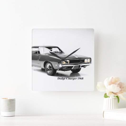 アククラシックリル時計用自動車イメージ スクエア壁時計 (ホーム)