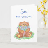 アクシデントフラワーズテディベア カード (黄色い花)