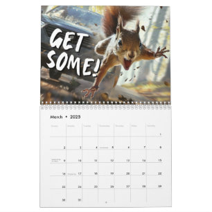 アクションおもしろいリスのカレンダー2025 "Get Some" カレンダー