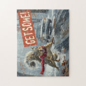 アクションおもしろいリスJigsawパズル「Get Some」 ジグソーパズル (縦)