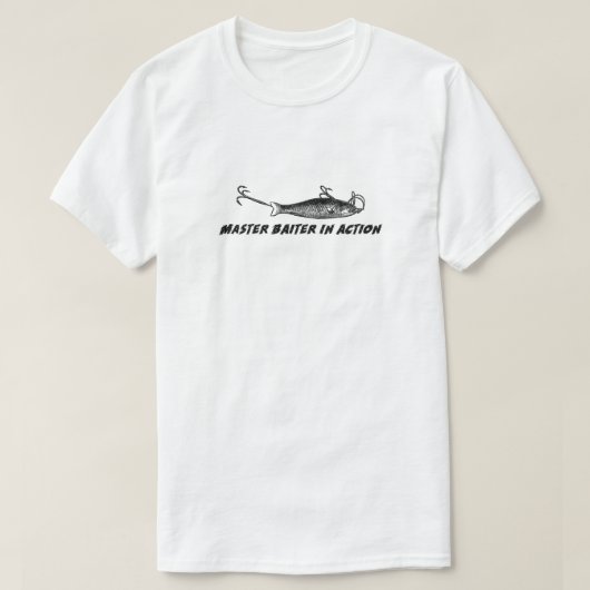 アクションのマスターバイターTシャツ – おもしろい魚釣り Tシャツ (デザイン正面)