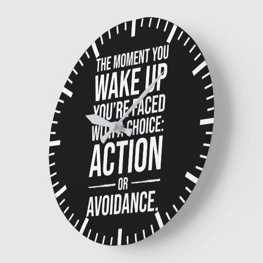 アクションの実行 – ジム、ハッスル、成功やる気を起こさせる ラージ壁時計 (傾斜)