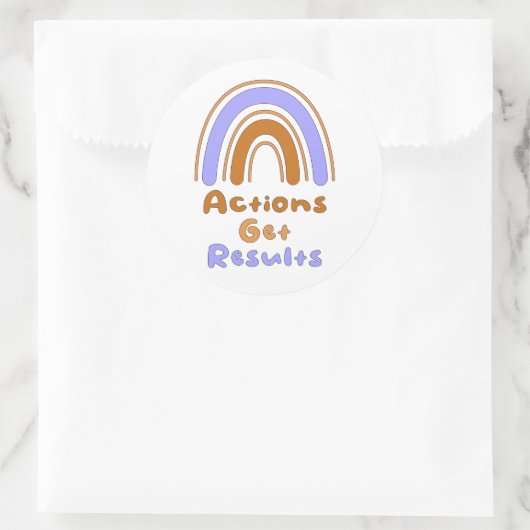 アクションは結果やる気を起こさせるを得る虹 ラウンドシール (バッグ)