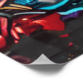 アクションを取るカッコいいとおもしろいグラフィティ通りアート ポスター (角)