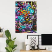 アクションを取るカッコいいとおもしろいグラフィティ通りアート ポスター (ホームオフィス)