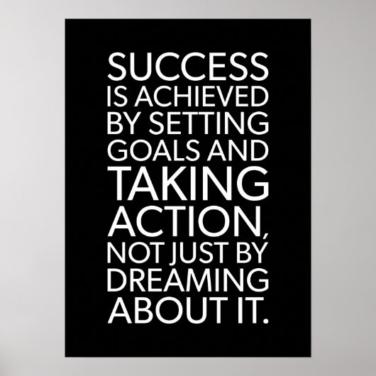 アクションを実行して達成された成功やる気を起こさせる- ポスター (正面)
