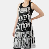 アクションエプロンのシェフはっきりした：白黒キッチン エプロン (インサイチュ)