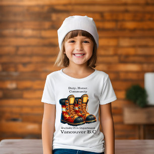 アクションカラフルのためにプリップされた消防用ブーツ Tシャツ