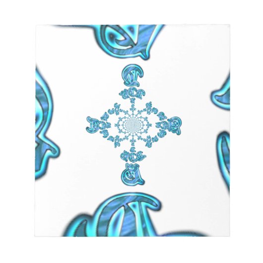 アクションシアンティール(緑がかった色)抽象芸術グラフィティアートプリント ノートパッド (正面)