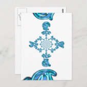 アクションシアンティール（緑がかった色）抽象芸術グラフィティアートプリント ポストカード (正面/裏面)