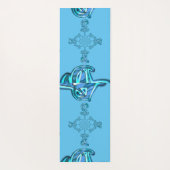 アクションシアンティール（緑がかった色）抽象芸術グラフィティアートプリント ヨガマット (裏面)