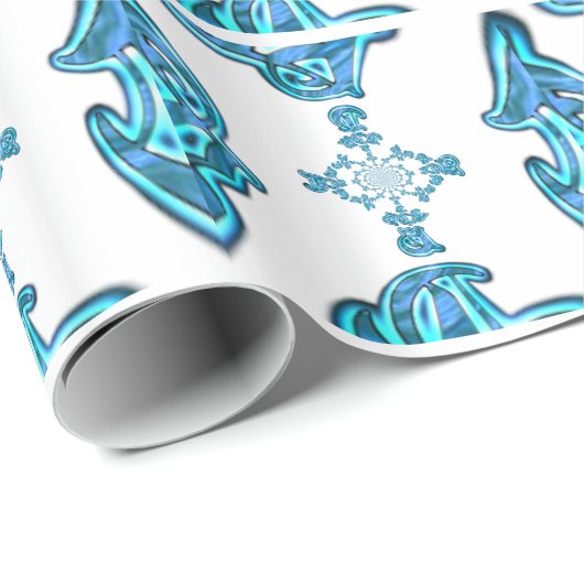 アクションシアンティール(緑がかった色)抽象芸術グラフィティアートプリント ラッピングペーパー (ロールコーナー)