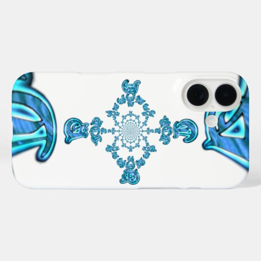 アクションシアンティール(緑がかった色)抽象芸術グラフィティアートプリント Case-Mate iPhoneケース (裏面 (横))