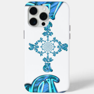 アクションシアンティール（緑がかった色）抽象芸術グラフィティアートプリント iPhone 15 PRO MAXケース