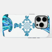 アクションシアンティール(緑がかった色)抽象芸術グラフィティアートプリント Case-Mate iPhoneケース (裏面 (横))