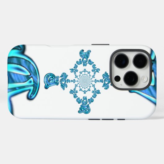 アクションシアンティール(緑がかった色)抽象芸術グラフィティアートプリント Case-Mate iPhoneケース (裏面 (横))