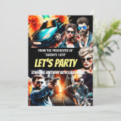 アクションスリラー映画 テーマ ポスター 大人 誕生日 招待状 (スタンド正面)