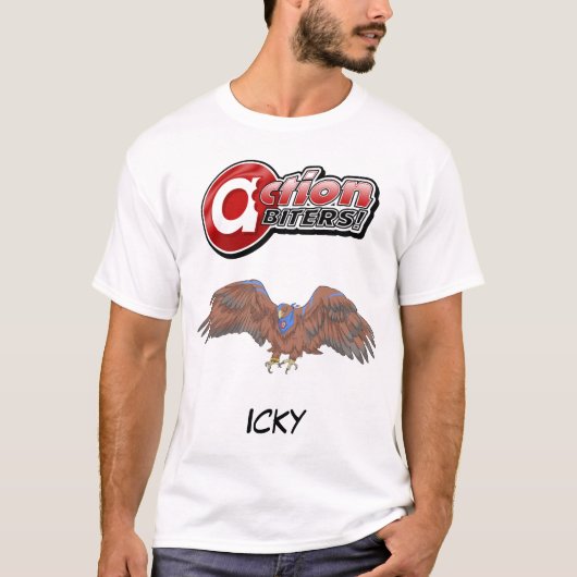 アクションバイター！ティー – 鳥のイッキー Tシャツ (正面)