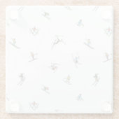 アクションパターンの冬のスキーヤー ガラスコースター (裏面)