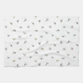 アクションパターンの冬のスキーヤー キッチンタオル (横)