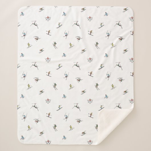アクションパターンの冬のスキーヤー シェルパブランケット (正面)