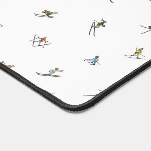 アクションパターンの冬のスキーヤー デスクマット (コーナー)