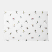 アクションパターンの冬のスキーヤー ドアマット (正面)