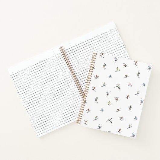 アクションパターンの冬のスキーヤー ノートブック (内部)