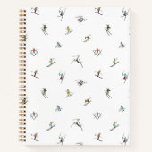 アクションパターンの冬のスキーヤー ノートブック (正面)