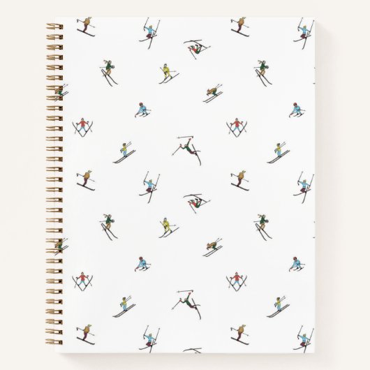 アクションパターンの冬のスキーヤー ノートブック (正面)