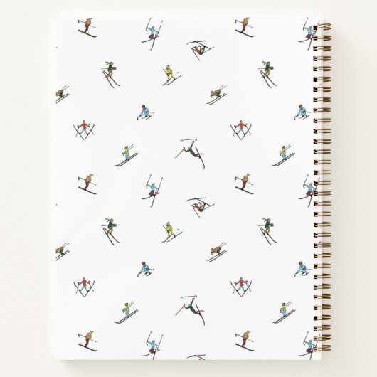 アクションパターンの冬のスキーヤー ノートブック (裏面)