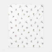 アクションパターンの冬のスキーヤー フリースブランケット (正面)