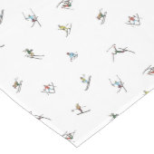 アクションパターンの冬のスキーヤー ミディアムテーブルランナー (コーナー)