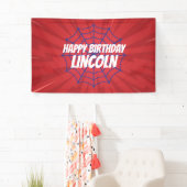 アクションヒーロースパイダーウェブテーマ誕生日バナー 横断幕 (インサイチュ)