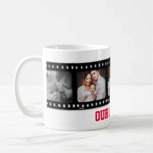 アクションヒーローパパ5枚の写真フィルムストリップマグカップ コーヒーマグカップ (左)