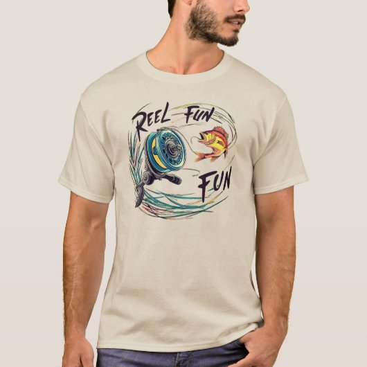 アクション中のリール・ファン Tシャツ (正面)