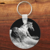 アクション内の白黒の馬 キーホルダー (正面)