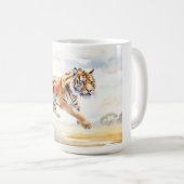 アクション内の虎2 コーヒーマグカップ (正面右)