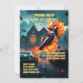 アクション映画ポスターシネマナイト編集可能DIY 招待状 (裏面)