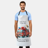 アクション準備ができて幸せな消防車！ エプロン (着用した状態)