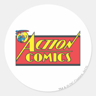 アクション漫画-スーパーマン ラウンドシール