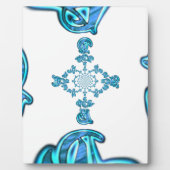 アクション シアン ティール アブストラクト グラフィティ アート プリント フォトプラーク (正面)